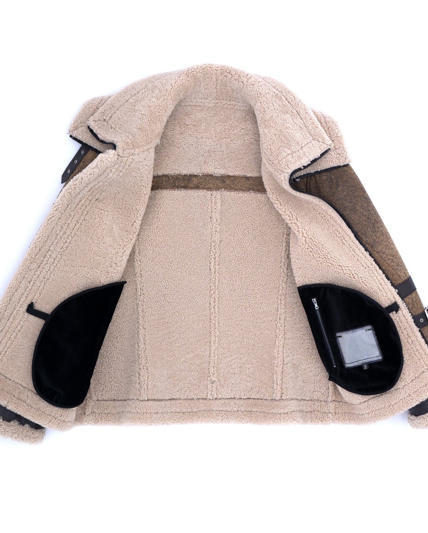Aviator Bomber Real Shearling Sheepskin Leather Jacket