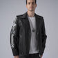 Black Asymmetric Zip Genuine Leather Motorcycle Jacket