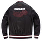 Black Embroidery Patched Varsity Letterman Lambskin Leather Jacket
