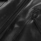 Black Leather Patches Genuine Leather Bomber Jacket