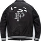 Black Quilted Lambskin Embroidery Patched Leather Jacket