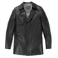 Black Structured Belt Genuine Leather Trench Coat