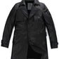Black Structured Embroidery Belt Genuine Leather Trench Coat