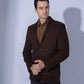 Brown Classic 2-Button Suede Leather Blazer