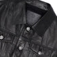 Black Classic Lambskin Leather Trucker Jacket