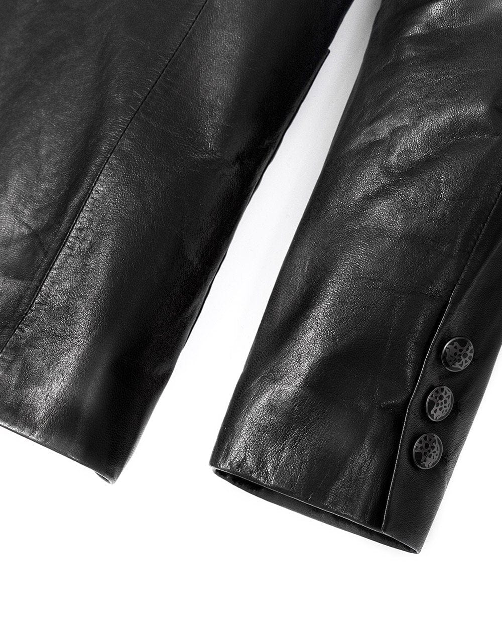 Goatskin 3D Patched Goatskin Leather Blazer Coat