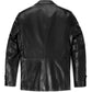 Goatskin 3D Patched Goatskin Leather Blazer Coat