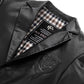 Goatskin Black Patched Leather Blazer Coat