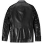 Goatskin Black Patched Leather Blazer Coat
