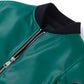 Lambskin Simple Clean Designed Genuine Leather Bomber Jacket