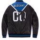 Lambskin Splicing Design Embroidery Genuine Leather Bomber Jacket