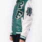 Lambskin Embroidery Patches Leather Varsity Letterman Bomber Jacket