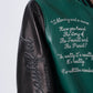 Lambskin Splicing Embroidery Leather Letterman Varsity Bomber Jacket