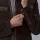 Men's Suede Leather Jacket Cafe Racer Jacket