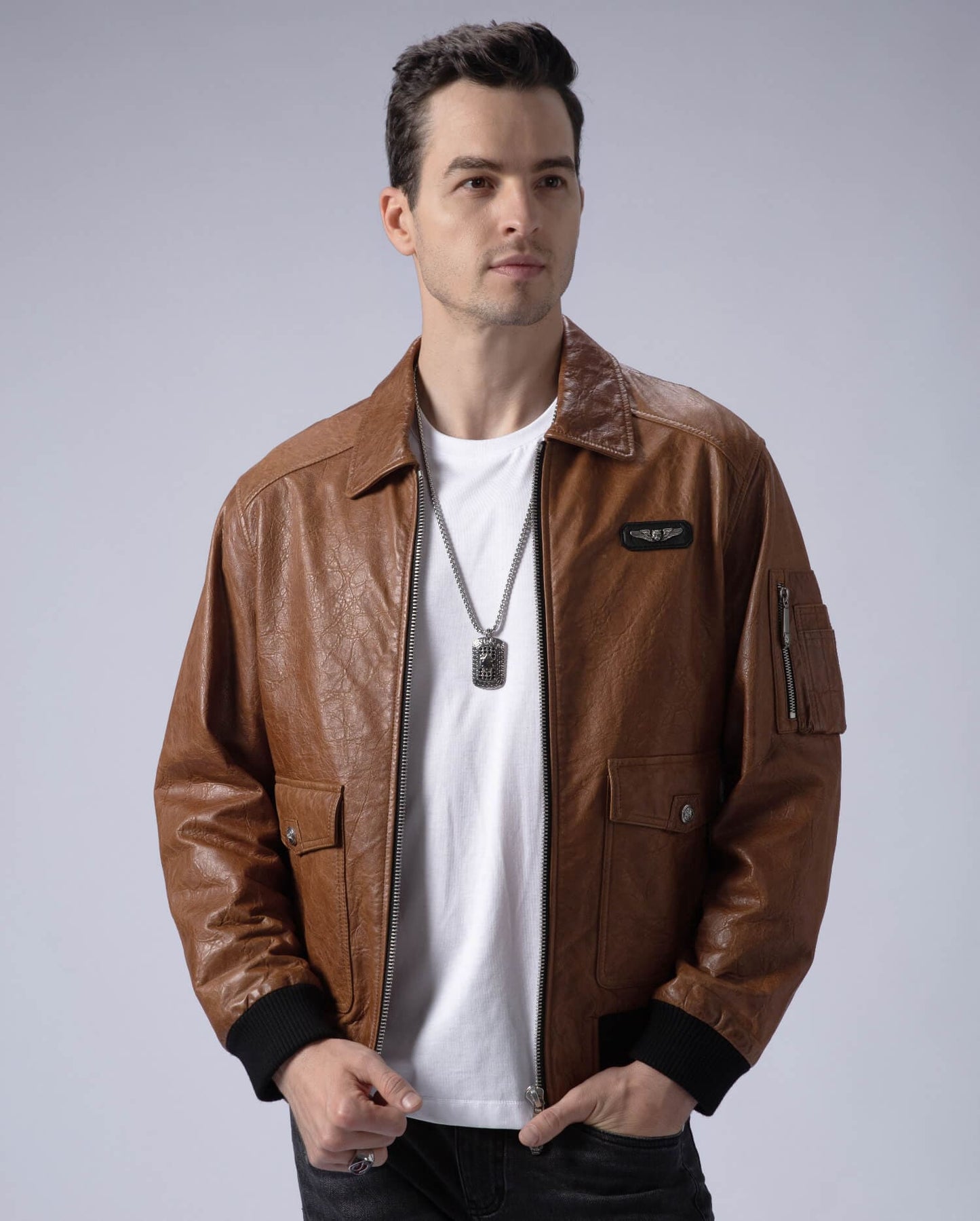 Men's Bomber Jacket Air Force A-2 Leather Flight Jacket (Multi colors available)