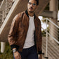 Air Force MA-1 Goatskin Leather Flight Bomber Jacket (Five colors available)