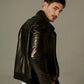 Casual Vegetable Tanned Goatskin Leather Jacket