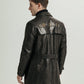 Classic Embroidered Belted Vegetable Tanned Goatskin Trench
