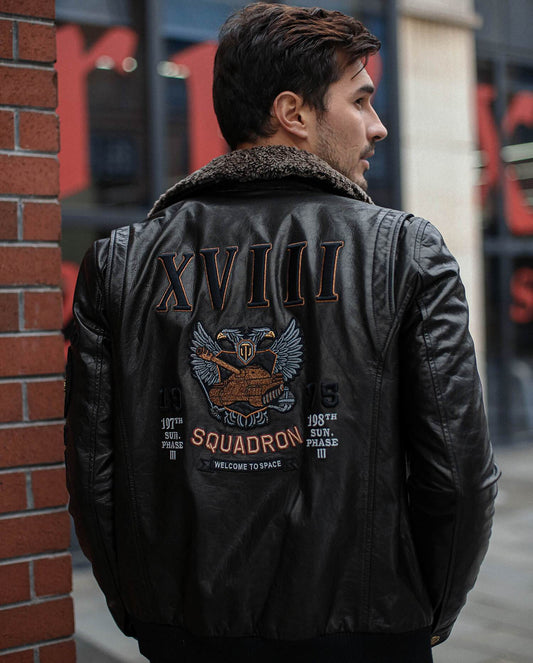 Metal embroidery jacket with fur collar